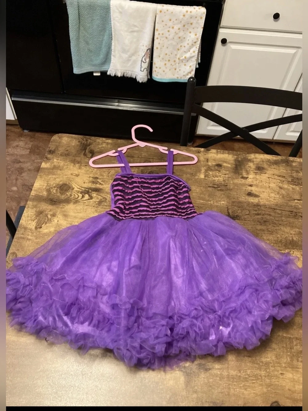 Princess Expressions Purple Tutu Dress Girls Medium Ruffle Tulle Dance Costume